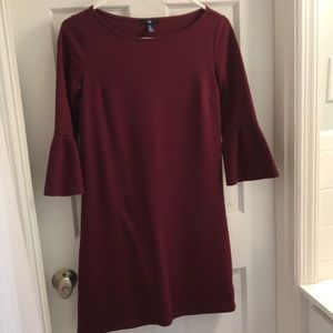 Burgundy fall dress 3/4 length sleeve